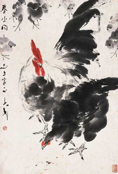 王子武 鸡 镜心
